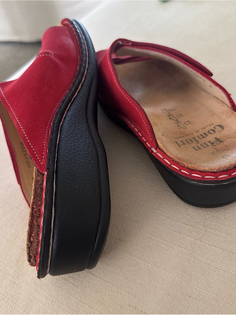 Finn Comfort Women’s EU 39 Red Leather Comfort Sandals D Width Germany 8.5 US - Picture 5 of 9